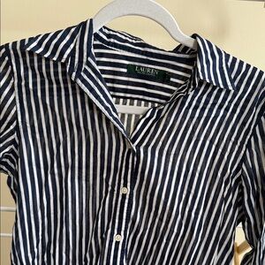 Ralph Lauren Navy and White Striped Shirt